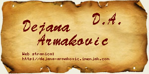 Dejana Armaković vizit kartica